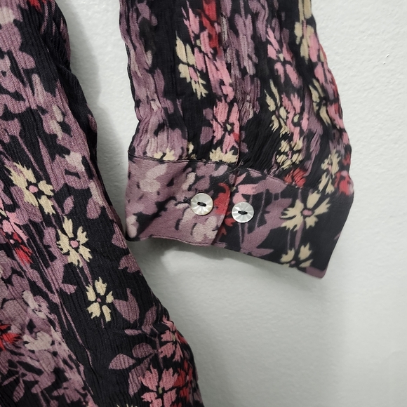 Polo Ralph Lauren women's button-up blouse size XL floral black - Picture 6 of 9